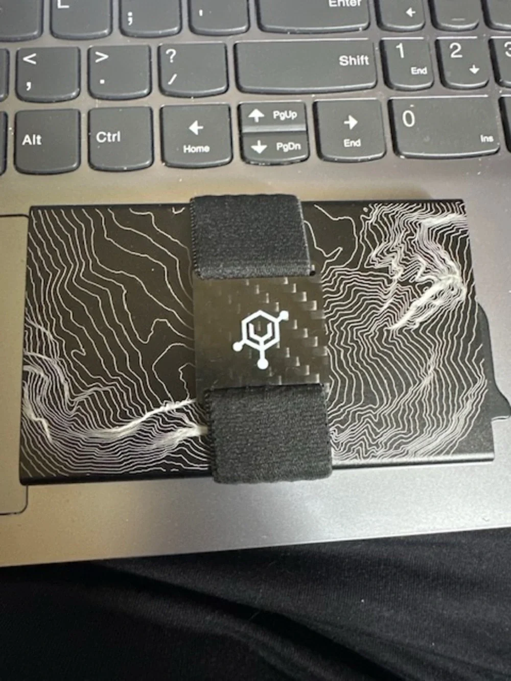 CODE 118 RFID blocking Slim Wallet with Topographic Black Design